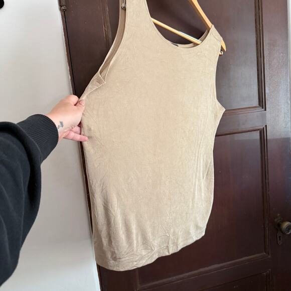 CHICO'S TRAVELERS | Taupe Scoop Neck Tank Top Layering Cami Tank | XL 3 - Picture 4 of 4